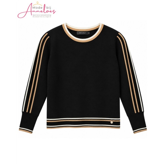 Micha Pullover streep 18319 zwart Micha Pullover streep 18319 zwart